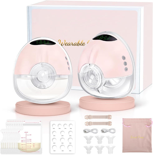 Hands Free Breast Pump, Wearable Breastfeeding Pump with 4 Mode & 9