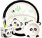 Bamboo Toddler Dinnerware Set, 5Pcs Baby Plates and Bowls, Christmas Kids Dishes Set with Plate, Bowl, Cup, Fork, and