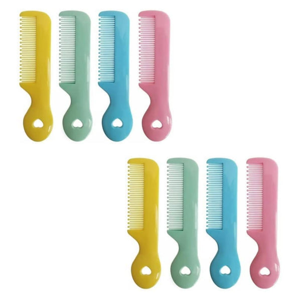 BWESOO 8Pcs Colorful Round Tip Bristles Baby Cute Comb Baby Grooming For Sensitive