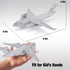 Air Force Diecast Plane Toy, Grey Metal Military Model Airplane with Lights & Sounds, Play Vehicle for Kids