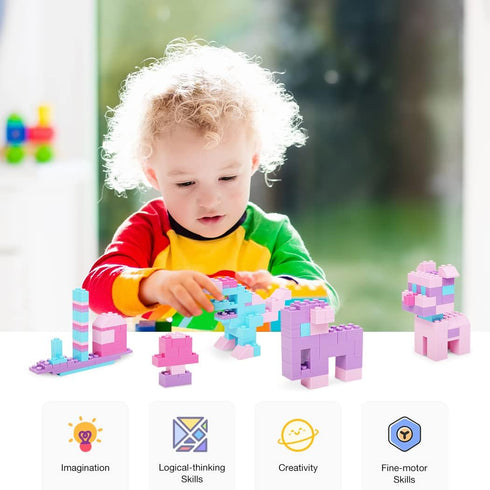 800PCS Basic Macaron Building Blocks - Creative Building Toys Compatible with Major Brands, Birthday Gifts