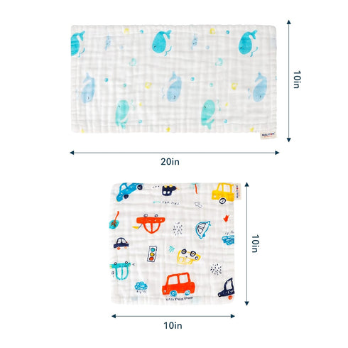 6 Pack 20''x10'' 100% 6 Pack 6) Maliton Muslin Baby Burp Cloths Large Cotton Burp Rags Absorbent and Soft Layers Muslin