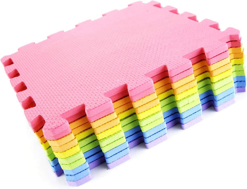 10-Piece (10 Interlocking Floor Mats, Exercise Mat, Safety Play Floor Mat for Kids Tiles Cushions Soft Interlocking