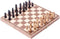 15" Classic Vintage Standard Folding Wooden Chess Set, Crafted Carved Foldable Game Board