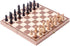 15" Classic Vintage Standard Folding Wooden Chess Set, Crafted Carved Foldable Game Board