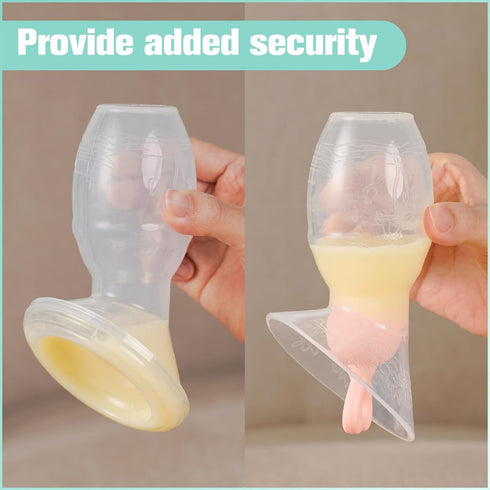3.04oz/90ml Bumblebee Manual Breast Pump with Breastfeeding Milk Saver Stopper& lid in Gift Box Food Grade Silicone bpa