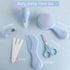 6 Set Baby Grooming Kit - Piece in Storage Bag(Blue) - Soft Brush, Comb, Nail Clippers, Nasal Aspirator, Safety