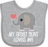 inktastic Great Aunt Loves Me Baby Bib, Elephant Design