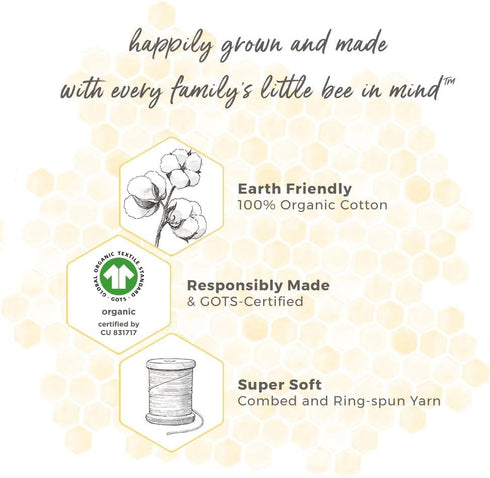Burt's Bees Baby Set 100% Unisex Baby Gift - Crib Sheet, Changing Pad Cover & Burp Cloths, Organic Cotton Essentials