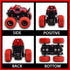 Duyfioa 4 Pack 360 4 Playset 3 4 5 6 7 8 Monster Trucks for Boys, Pull Back Vehicles Cars for Toddlers, Rotation Wheels