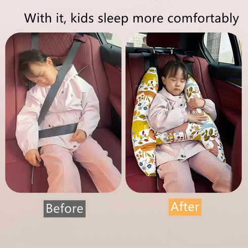SIQITECHNO Car Travel Pillow for Kids Adults - Soft Neck Pillow for Long Journey & Road Trip, Washable