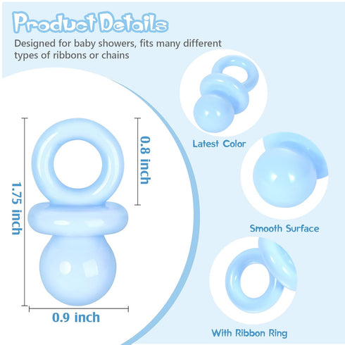 24 1.75 Inch Pcs Baby Shower Pacifiers, Plastic Pacifiers for Baby Shower Game Boy, Bulk Pacifier for DIY Decoration