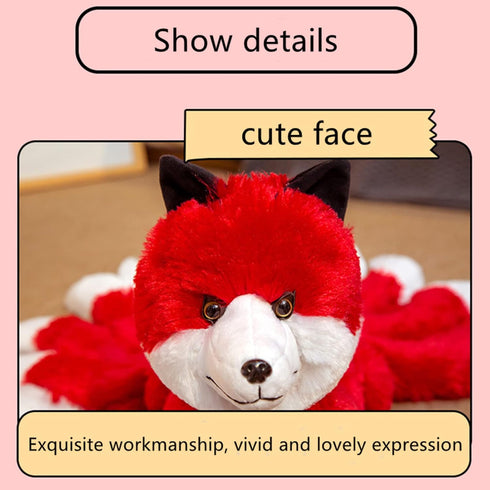 Tiny Heart Simulation Nine-tailed Fox Plush Toy, 10.23inch Soft Cute Stuffed Animal for Kids