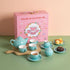 Sweejar Porcelain Tea Set for Little Girls, Kitchen Toys Tea Party Set for Kids, Includes Teapot, Cup & Saucer Set of 4