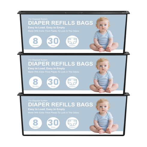 Diaper Pail Refills Bags Compatible with Genie Easy Roll Signature and Platinum