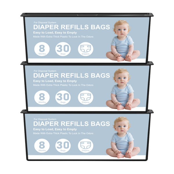 Diaper Pail Refills Bags Compatible with Genie Easy Roll Signature and Platinum