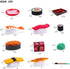 Set 19 Set Authentic Japanese Sushi Bento Box Pretend Play Dinner Food - Piece Cutting Food Toy Play for Kids
