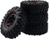 6-Spoke 1.9" Rubber Tires 108mm Wheels & 12mm Hex Hub Wheel Rims Compatible with 1/10 Axial D90 SCX10 CC01 TF2 RC Off-Road Climbing Crawler Car