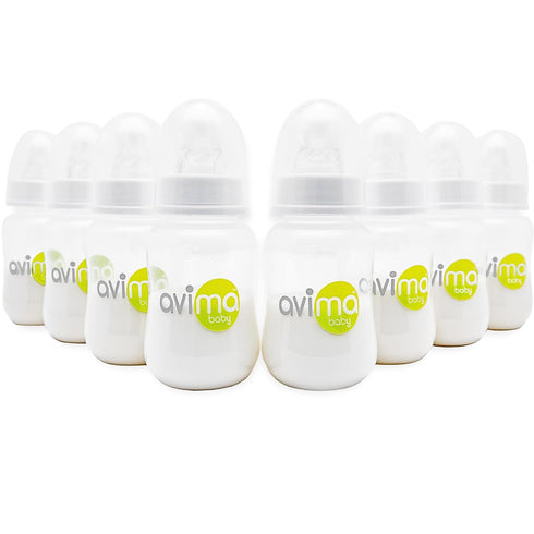 Avima 4 oz Anti Colic Baby Bottle Set - Slow Flow Nipples