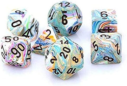 Chessex CHX27441 Dice - Festive 7Pc Vibrant/Brown Set