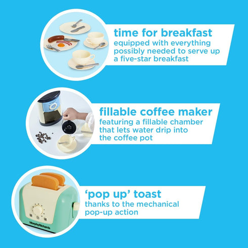 Casdon Morphy Richards Complete Kitchen Set, Toy Appliance Playset for Kids with Toaster, Coffee Maker, Kettle, Play