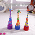 STOBOK 5Pcs Wooden Giraffe Figurine Toy - Finger Puppets Dancing Rocking Giraffe Push Up Toys for Kids (Random Style)