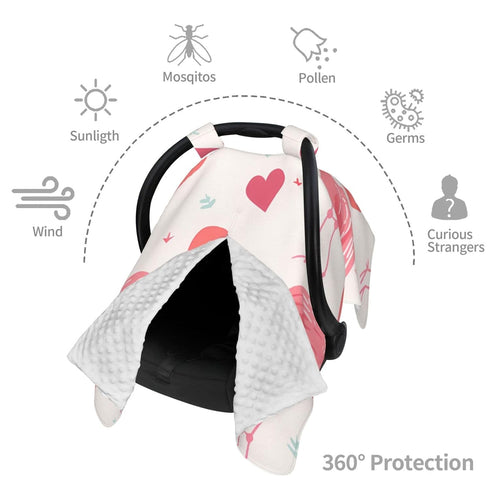 Zhbvncp Flamingo Sign Baby Car Seat Cover & Breastfeeding Nursing Cover - Breathable Stretch Fabric Multi-Use Nursing