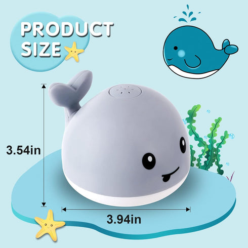 2024 Upgraded Baby Bath Toys, Rechargeable Light Up Whale Sprinkler Spray Fountain for Kids 1-3, Bathtub Toys for