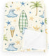Wicbfdfv Boho Summer Beach Surfing Starfish Baby Blanket Girls Boys Cute Surfboard Coconut
