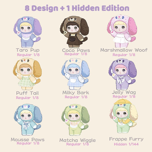 Nommi V5 1PC (1 9 Puppy Diary Series Plush Blind Box of Possible Styles) Cute Figures Collectible Toys Birthday Gifts
