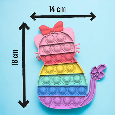 BlueMelon Online Store 4-Pack Set BlueMelon Pop It Fidget Toy Includes Butterfly, Mouse, Kitty Cat Pop It Fun Sensory