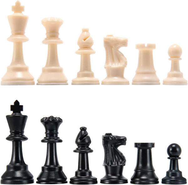 Amerous Chess Pieces, Chessmen with 3.75” King Height, Figurine Chess Pawns for Chess Board Game - Pieces Only