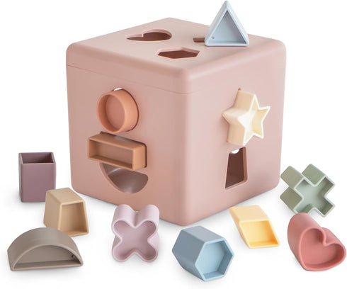 mushie Shape Sorting Box (Petal) | Educational Learning Toy for Toddlers with