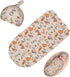 Qiankang Cartoon Animals Newborn Swaddling Blanket Beanie Hat Sets Soft Baby Receiving Funny