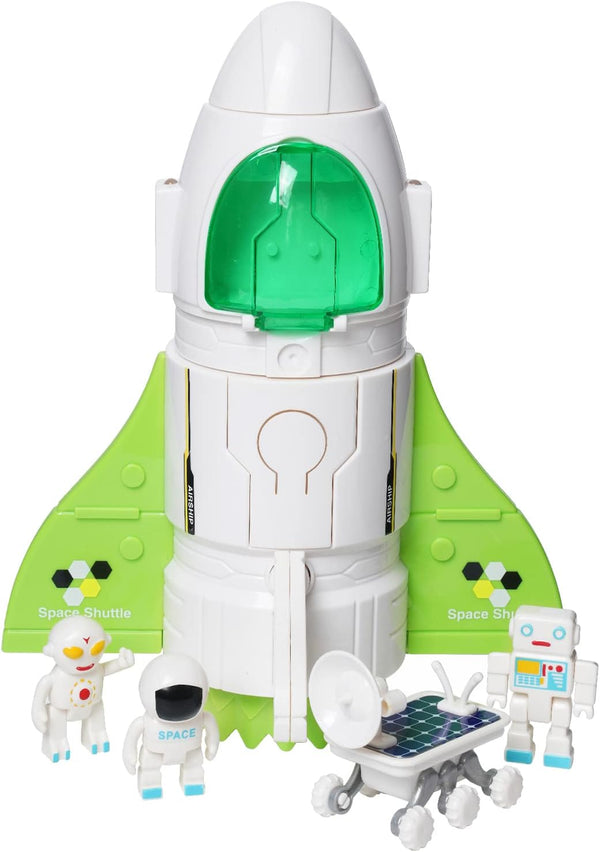 Spaceship Toy for Boys Girls, Space Shuttle with Lights & Sound, 3 Astronauts Figure, Astro Venture Playset