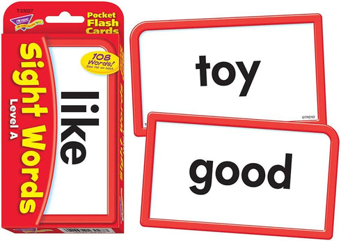 Trend Enterprises Sight Words Level A Pocket Flash Cards, 56 Two-Sided Cards, Ages 4 and Up