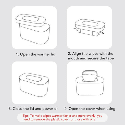 YUEHISY Baby Wipes Warmer, Larger Capacity Wipe Dispenser While Retaining Water, USB Powered,Available in White