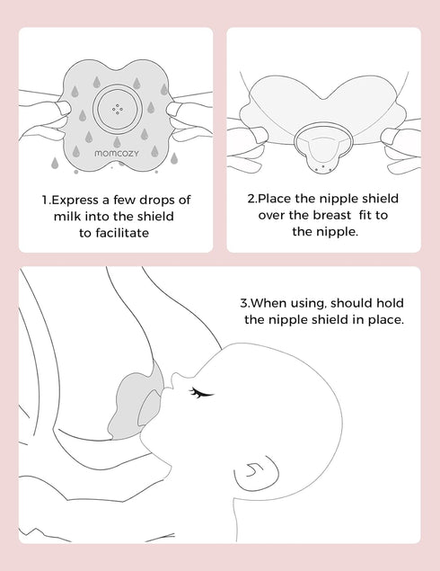 Momcozy (2, 24mm) Nipple Shields for Breastfeeding Newborn, Contact Nipple Shields Food-Grade Silicone