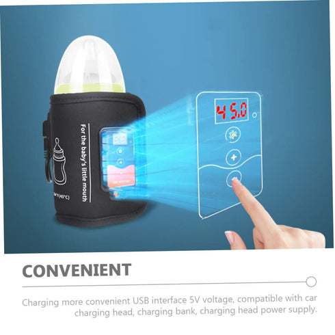 GALPADA USB Baby Bottle Warmer for Breastmilk Adjustable Temperature Portable Bottle Warmer LCD Display Reusable Travel