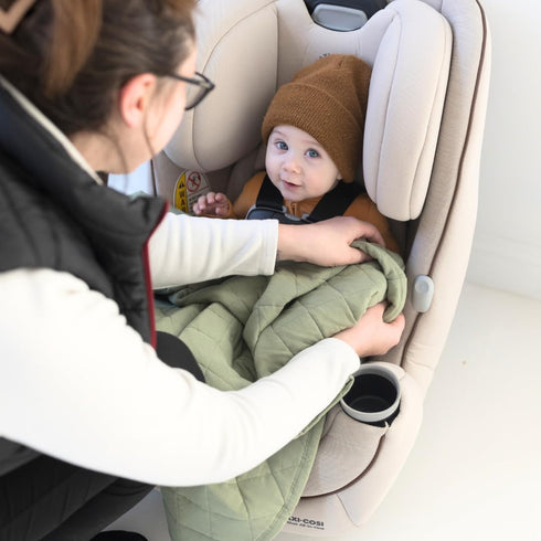 Coziest Buckle Me Baby Car Seat Blanket - Quilted Wearable Blanket with Sleeves - Ultra-Soft & Warm Minky - Jacket
