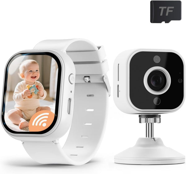 NUOTUN Baby Monitor with Camera and Audio Watch, Wearable Portable 2'' HD Baby