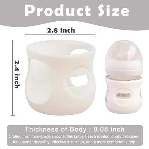 Kingwi 4 Pack (4 4 OZ) Silicone Sleeves for Avent Natural Glass Baby Bottles, Anti Breakage Bottle Holder, Compatible