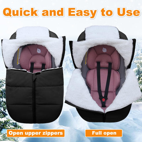 Winter Baby Car Seat Cover - Infant Carseat Bunting Bag Blanket Keep Baby Warm for Newborn Boys Girls- Cold Weather