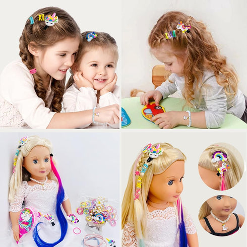 18 inch Doll Hair Accessories - American OG Girl Doll Hair Brush, Rainbow Unicorn Kit, Styling Head for Girls Gifts