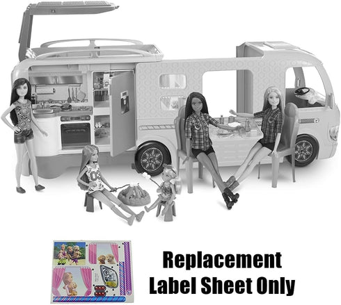 Replacement Labels for Barbie Doll Dream-Camper Playset, Replacement Camper Stickers Set A
