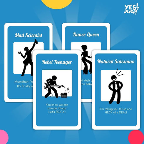 YES AND: Improv Comedy Card Game - Family-Friendly Party Game for Adults, Teens & Kids