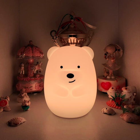 Bear Night Lights for Kids, Bedside Lamp for Nursery, Adjustable Brightness, Eye Caring, Gifts for Children