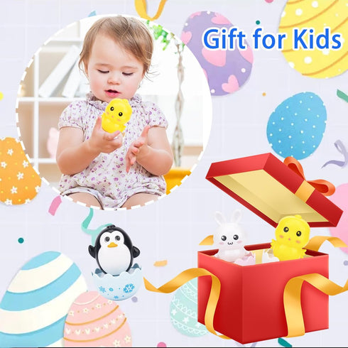 8 Lukax Baby Easter Egg Toys - Bunny Chick Baby Easter Basket Stuffer, Plastic Easter Egg Toys with Rattles, Toddler