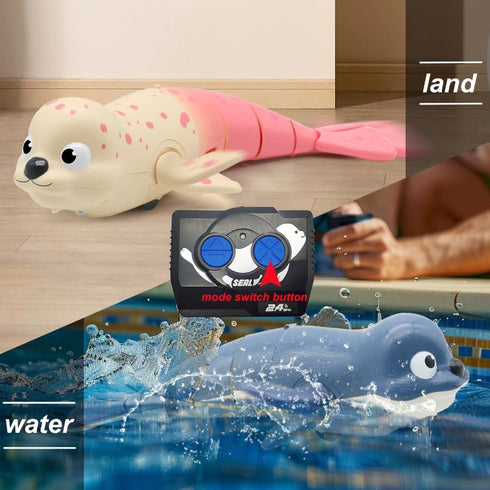 2.4Ghz 8-12 8,9,10 Pool Toys Amphibious Remote Control Seal on Land Water Rechargeable Battery Remote Control Shark