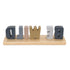 Be Wild Shelfie Decor with Blue, Gray, Gold & Cream Letters on Natural Wood Base